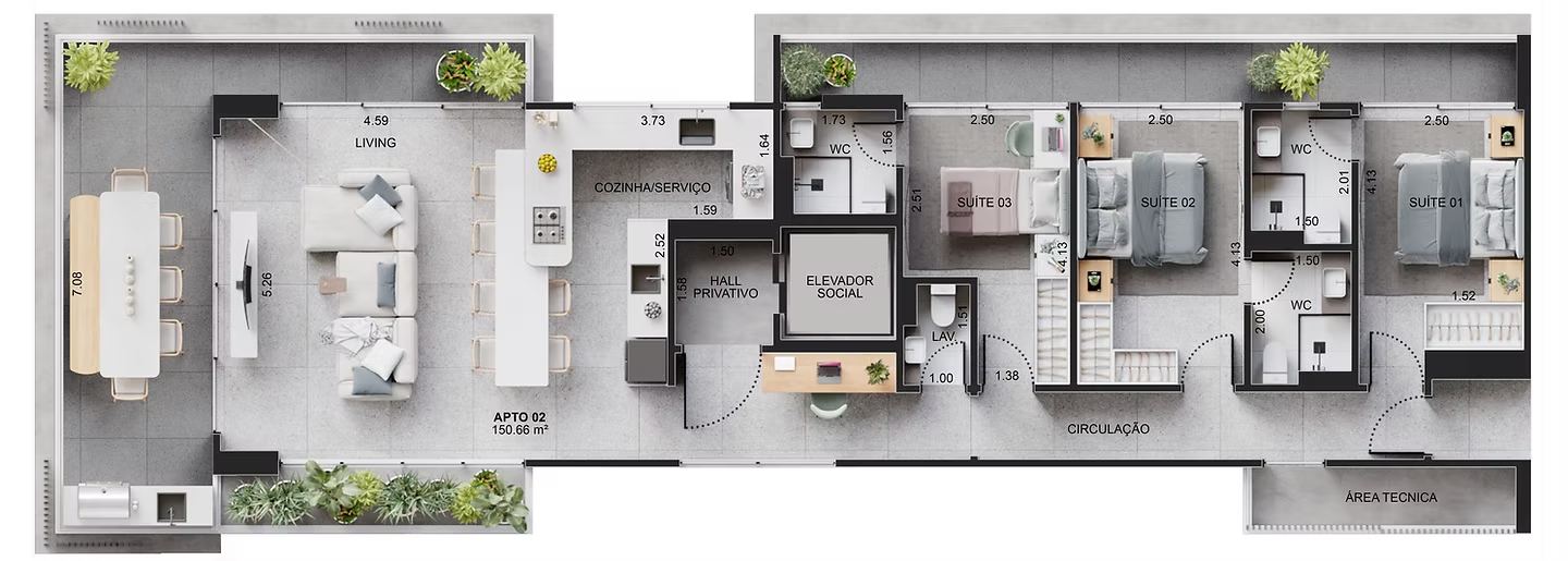 Planta Final 01 — 150,66 m²